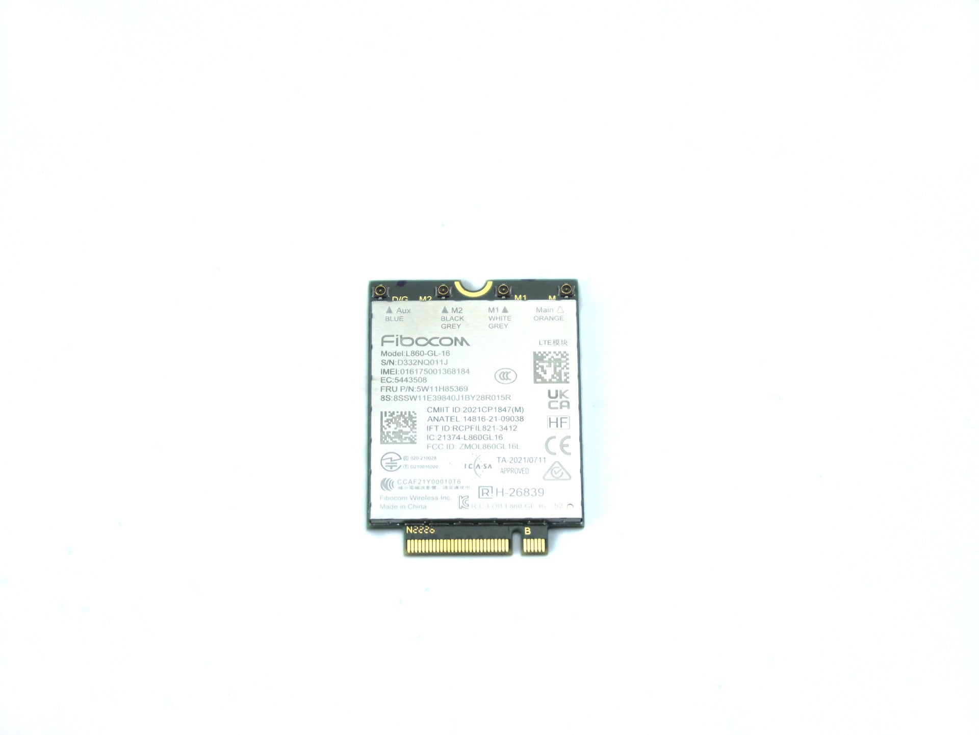 Lenovo Fibocom L860-GL Genuine 4G LTE CAT16 WWAN M.2 Card (5W11H85369)