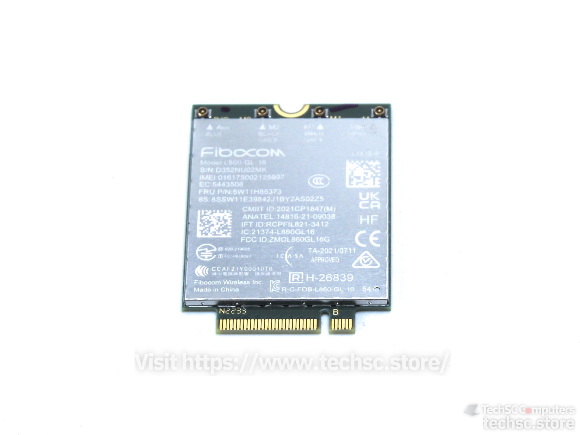 Lenovo Fibocom L860-GL Genuine 4G LTE CAT16 1Gbps WWAN M.2 Card (5W11H85373)