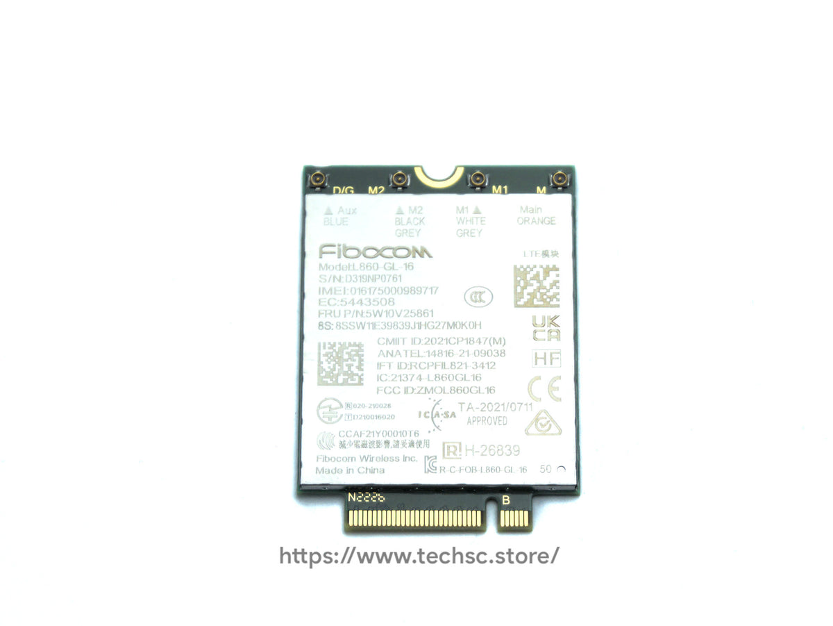 Lenovo Fibocom L860-GL Genuine 4G LTE CAT16 WWAN M.2 Card (5W10V25861) â TechSC Computers