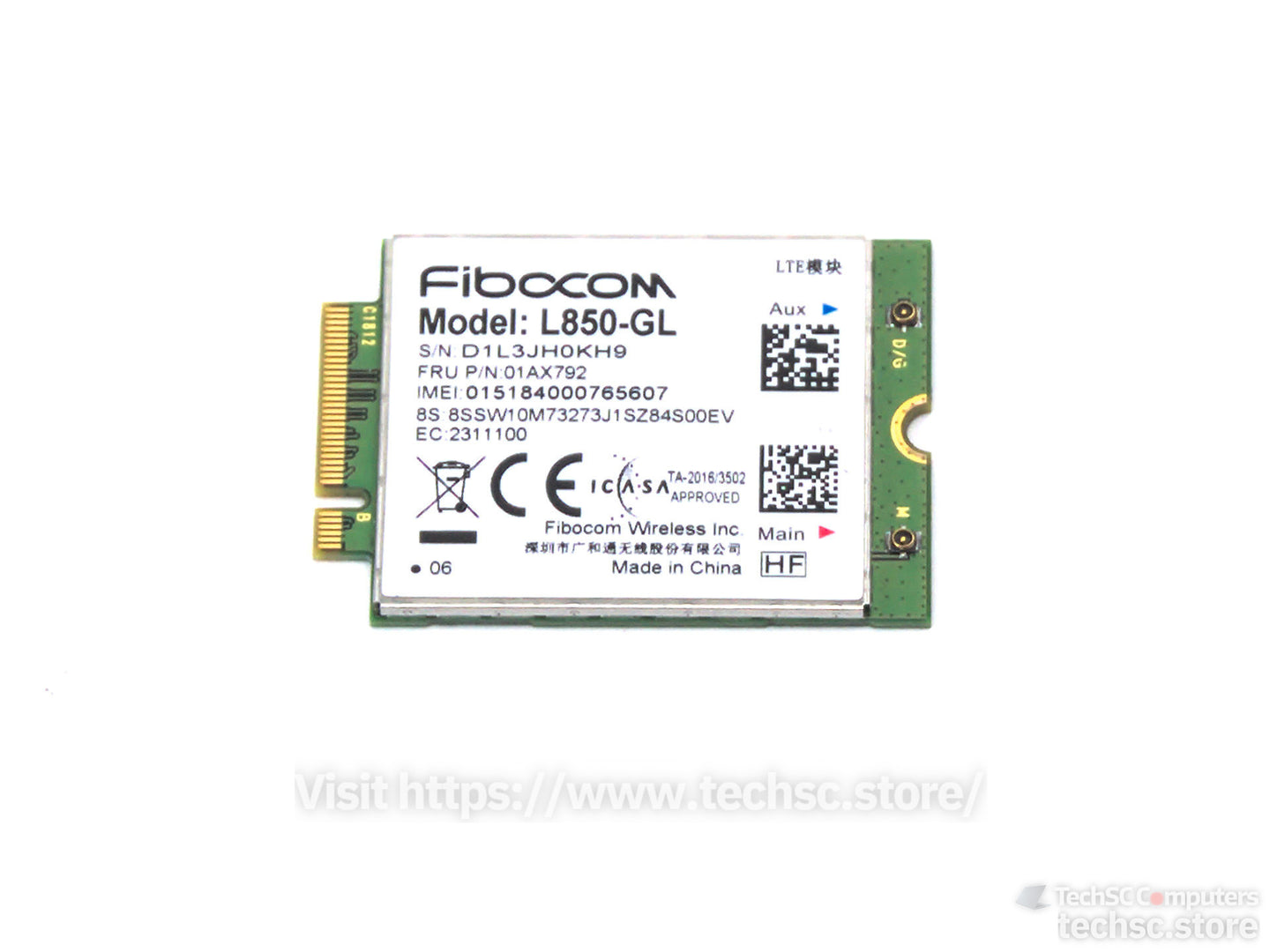 Lenovo Fibocom L850-GL Genuine 4G LTE CAT9 450Mbps WWAN M.2 Card (01AX792/01AX786)