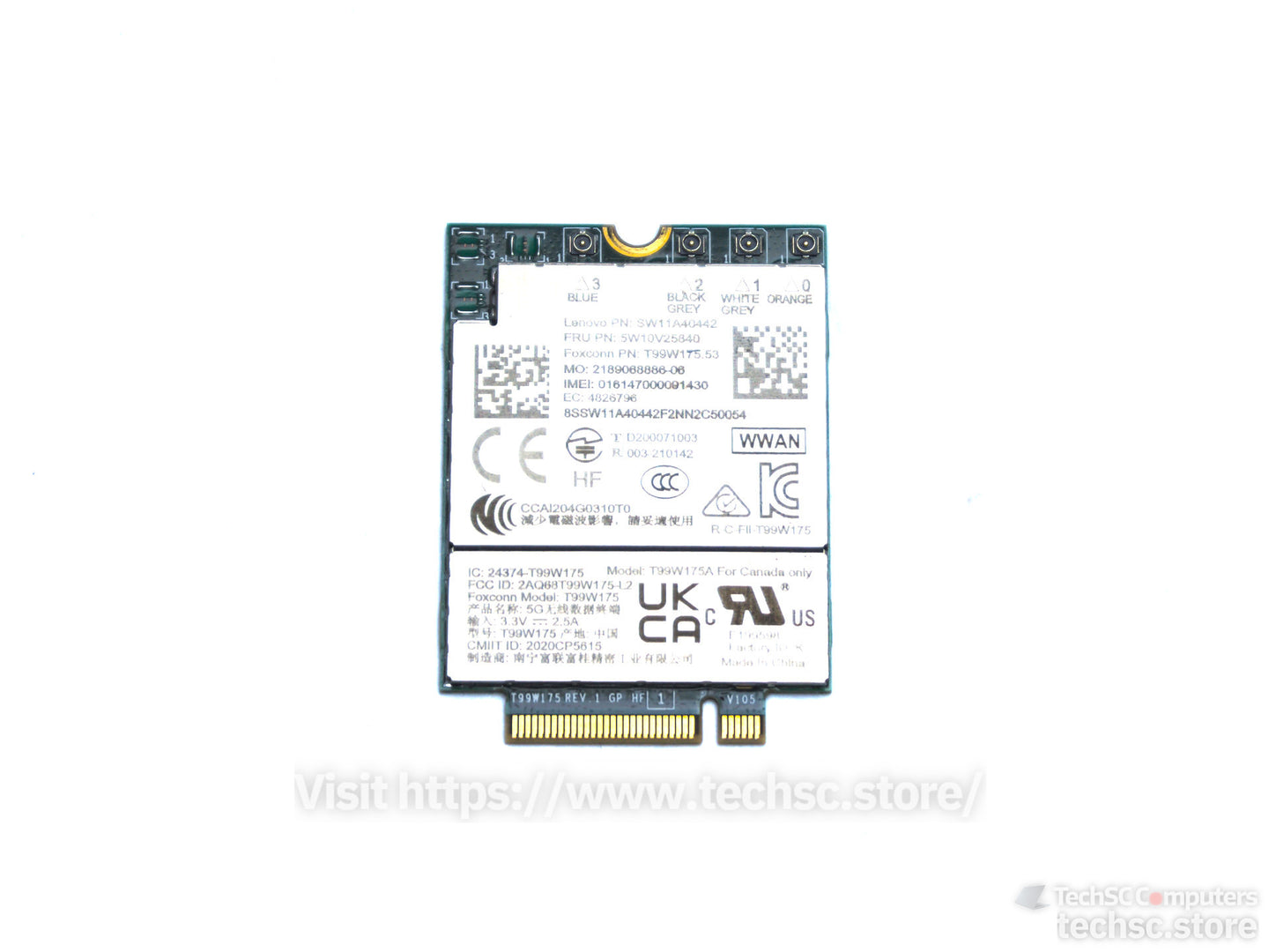 Lenovo Snapdragon X55 5G/LTE CAT22 4000Mbps WWAN M.2 Card (5W10V25840)