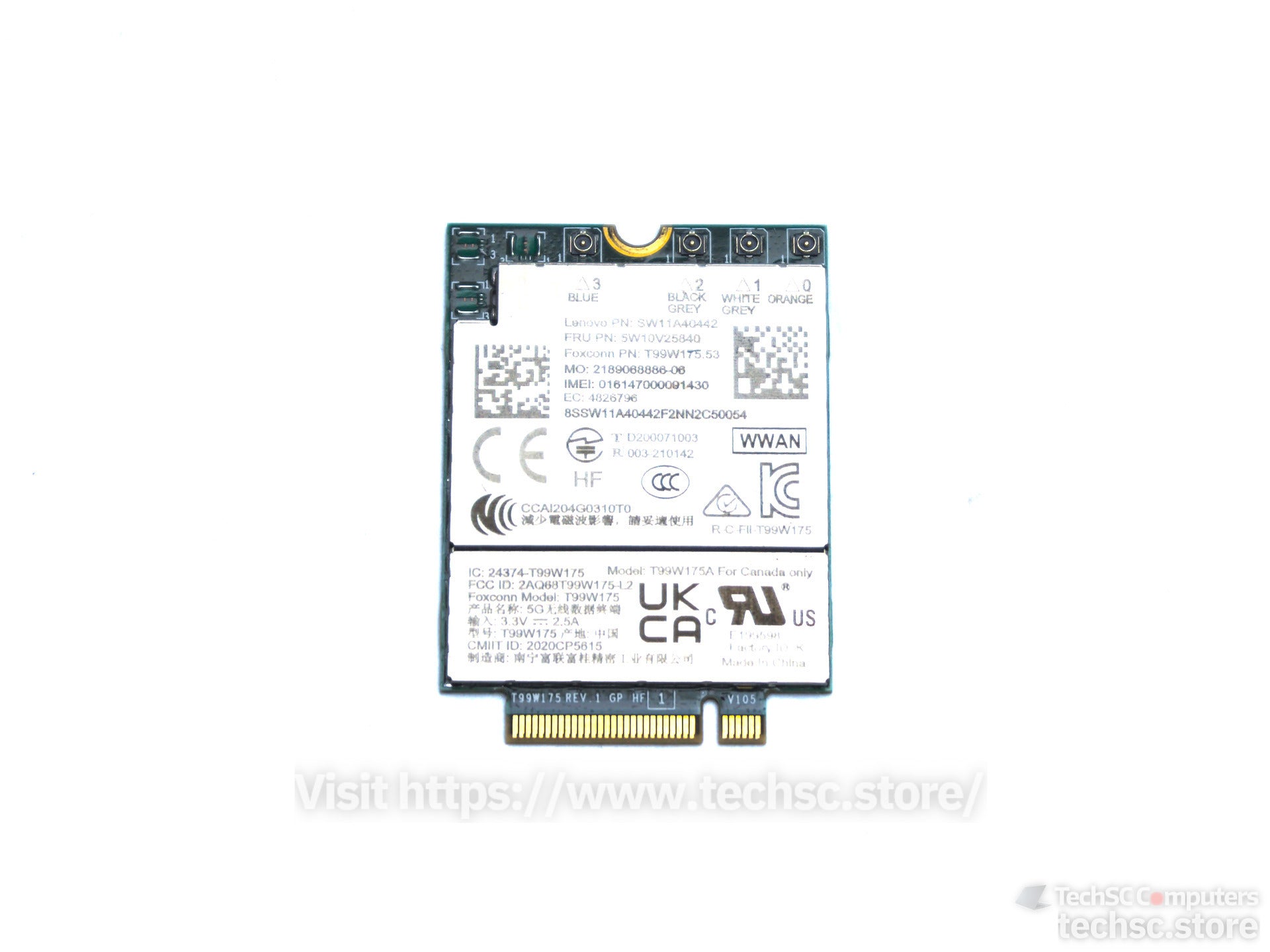 Lenovo Snapdragon X55 5G/LTE CAT22 4000Mbps WWAN M.2 Card (5W10V25840)