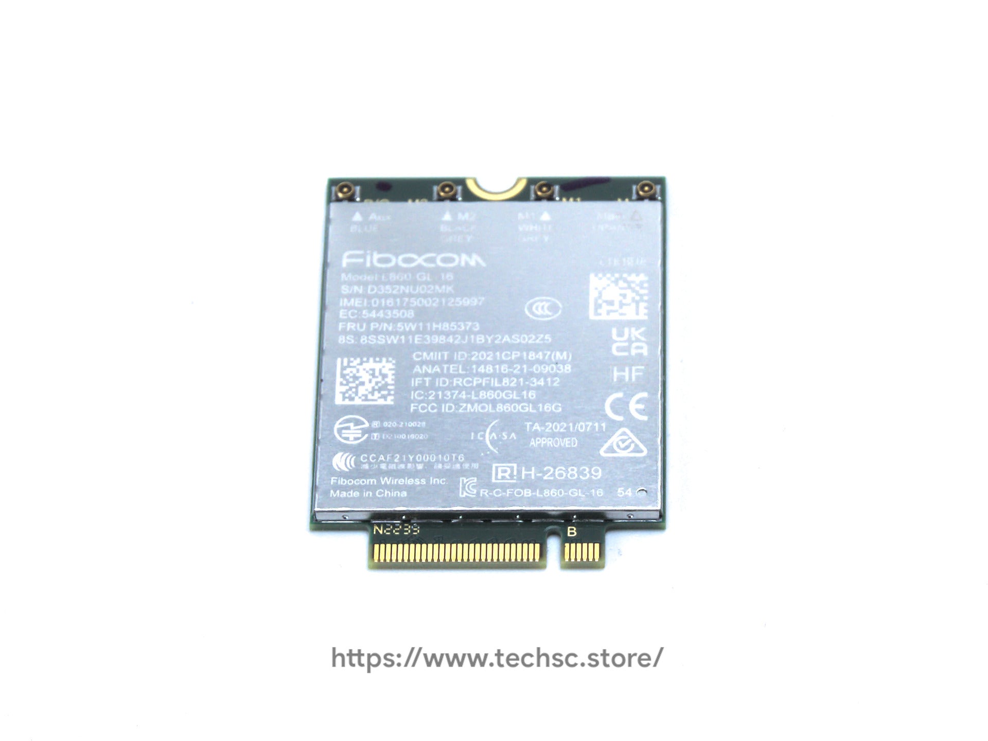 Lenovo Fibocom L860-GL Genuine 4G LTE CAT16 1Gbps WWAN M.2 Card (5W11H85373)