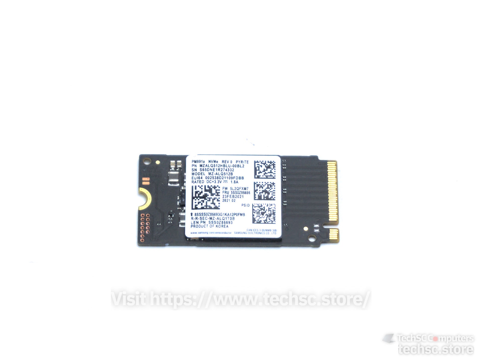 Samsung PM991A 512GB Genuine M.2 2242 42mm NVMe Internal SSD (5SS0Z86696)